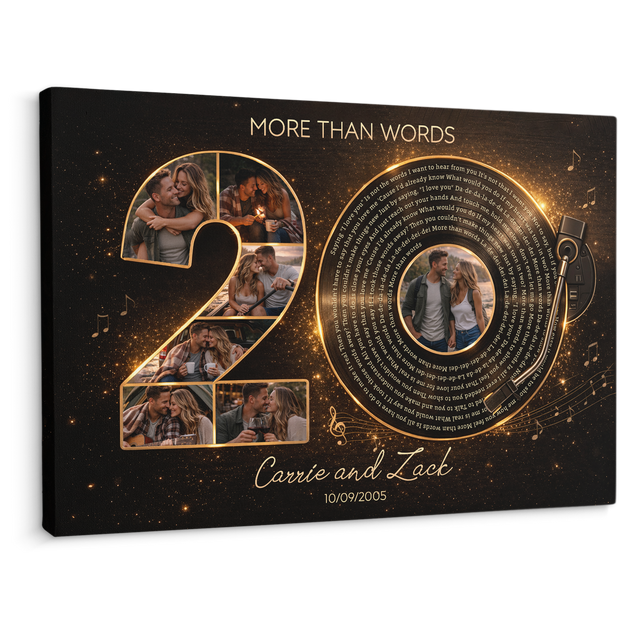 Personalized 20th Anniversary Song Lyrics Canvas