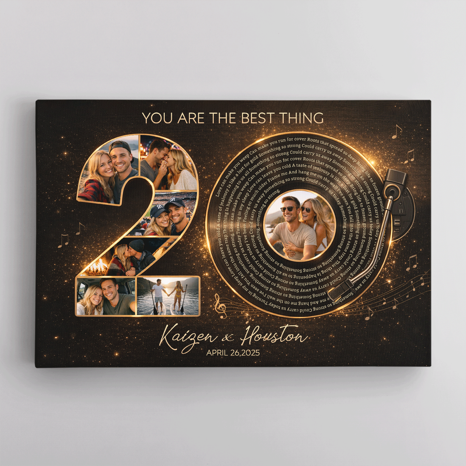 Personalized 20th Anniversary Song Lyrics Canvas