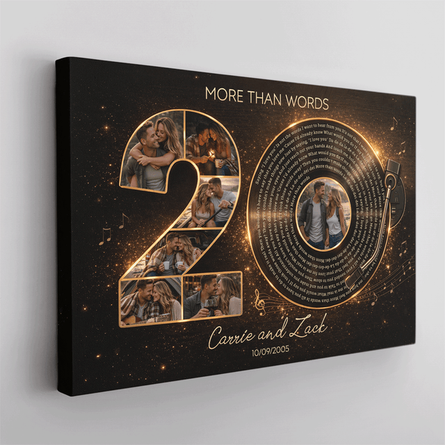 Personalized 20th Anniversary Song Lyrics Canvas