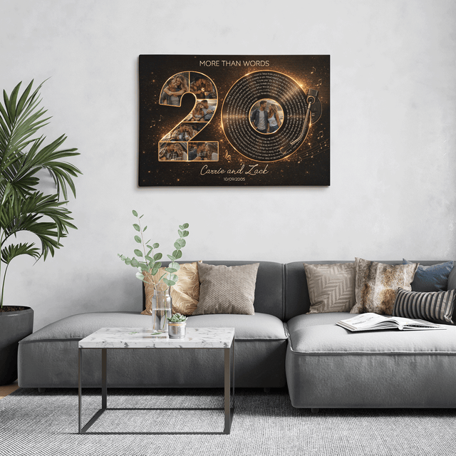 Personalized 20th Anniversary Song Lyrics Canvas