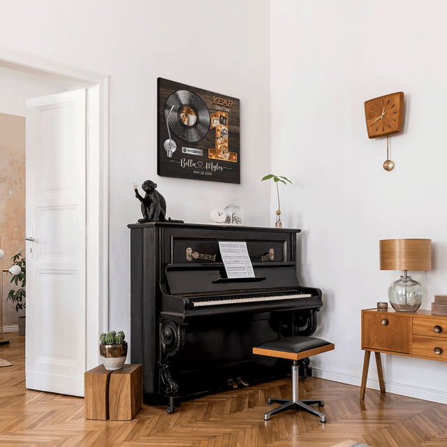 Personalized 1st Anniversary Song Lyrics Canvas with Spotify QR Code