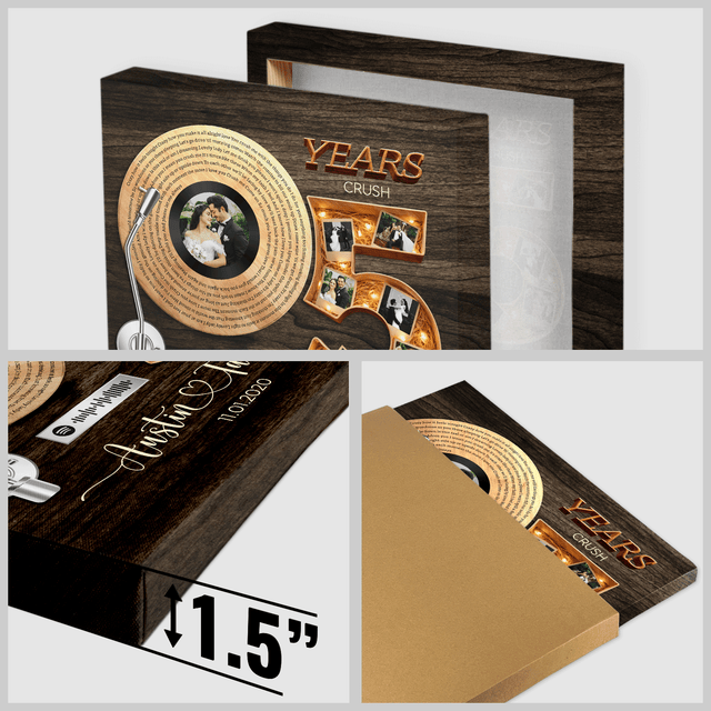 Personalized 5th Anniversary Song Lyrics Canvas with Spotify QR Code