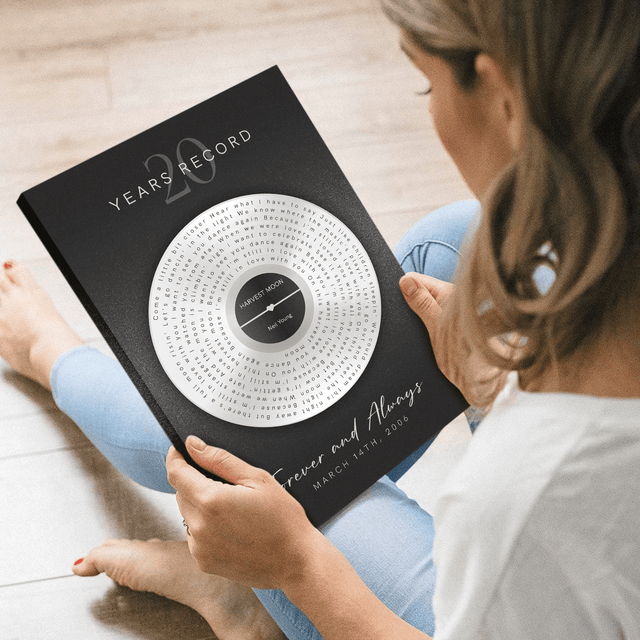 Custom Song Lyrics Vinyl Canvas, Personalized Couple Gift