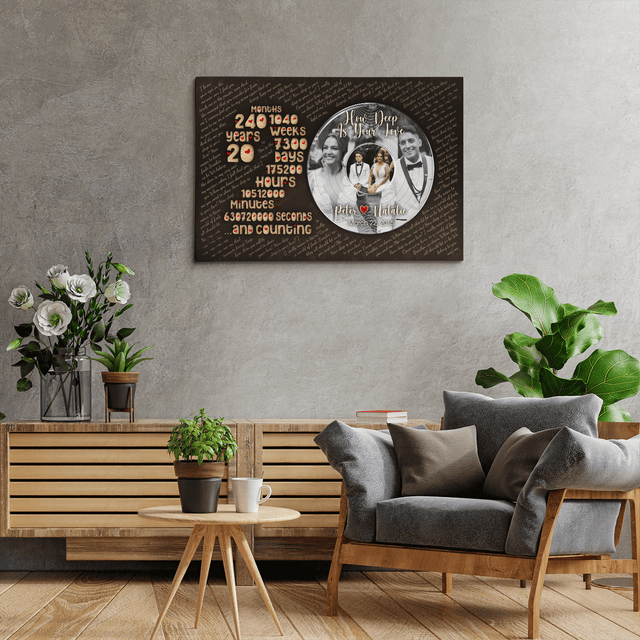 Personalized Years Together Canvas, Anniversary Gift for Couple