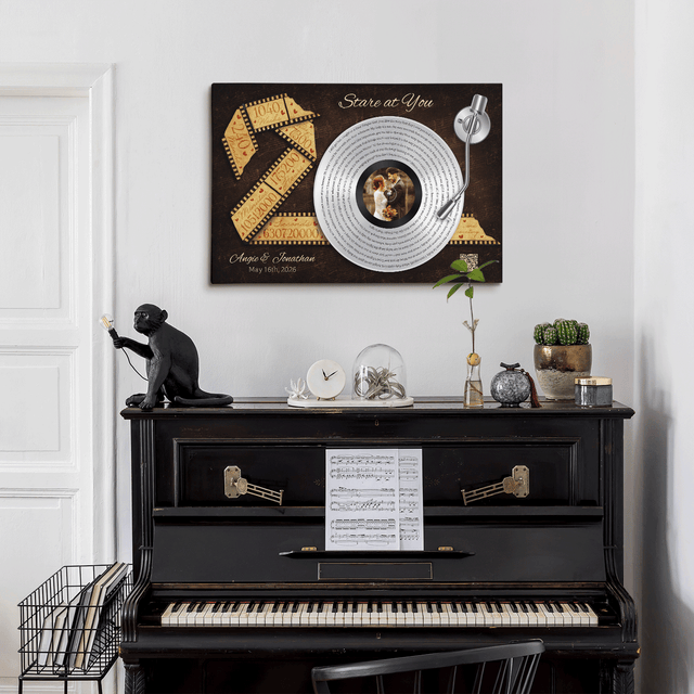 Custom Time & Song Canvas, Personalized Anniversary Gift