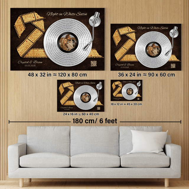 Custom Time & Song Canvas, Personalized Anniversary Gift