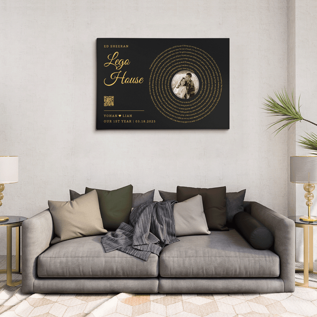 Custom Song QR Canvas, 1 Year Anniversary Gift for Couple