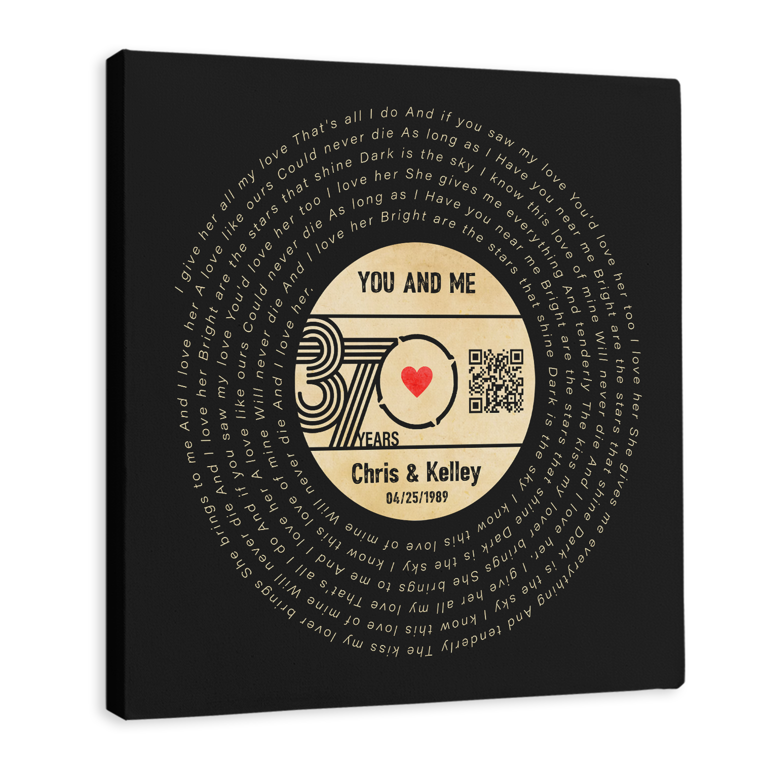 Personalized Song QR Code Canvas - Couples Music Gifts