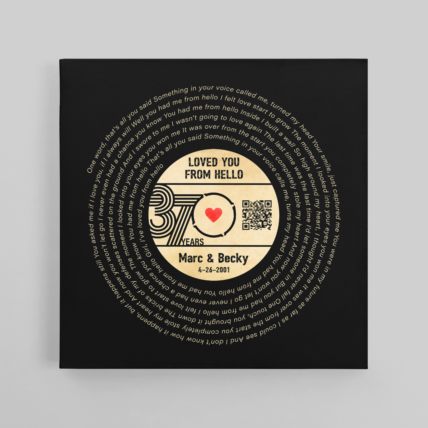 Personalized Song QR Code Canvas - Couples Music Gifts
