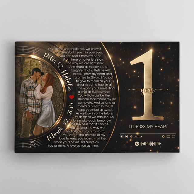 Personalized Photo Song Canvas – Custom Couple Gift, Anniversary Wall Art