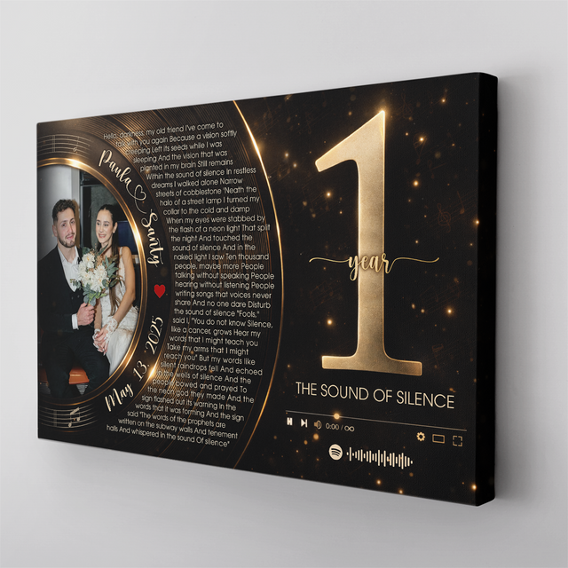 Personalized Photo Song Canvas – Custom Couple Gift, Anniversary Wall Art