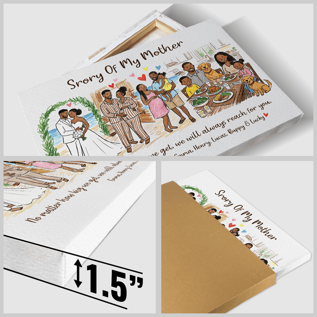 Personalized Story of My Mother Canvas – Custom Family Journey Mother’s Day Gift with Names