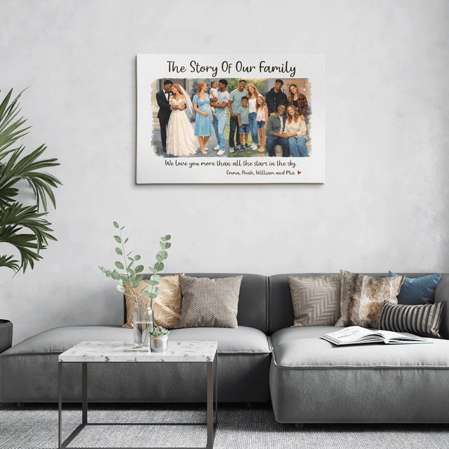 Personalized Story of My Mother Canvas – Custom Family Journey Mother’s Day Gift with Names