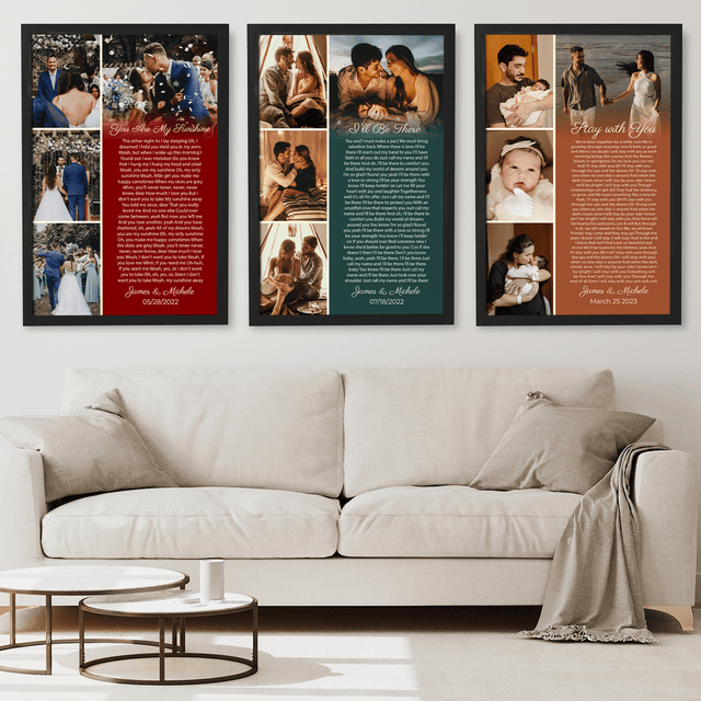 Customized Song Lyrics And Photo Framed Art Print