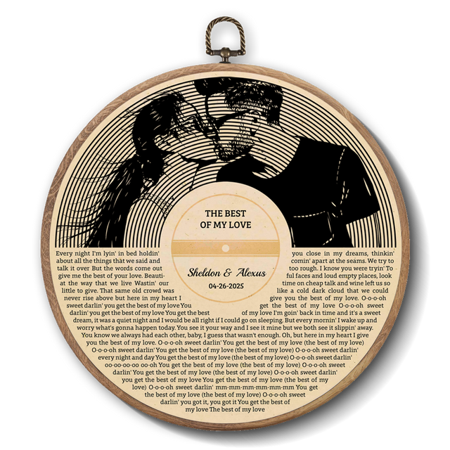 Personalized Song Lyrics Vinyl Record - Framed Round Wall Art - KAMI01