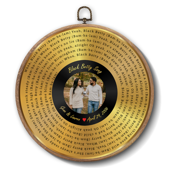 Personalized Song Lyrics Vinyl Record - Framed Round Wall Art - KAMI06