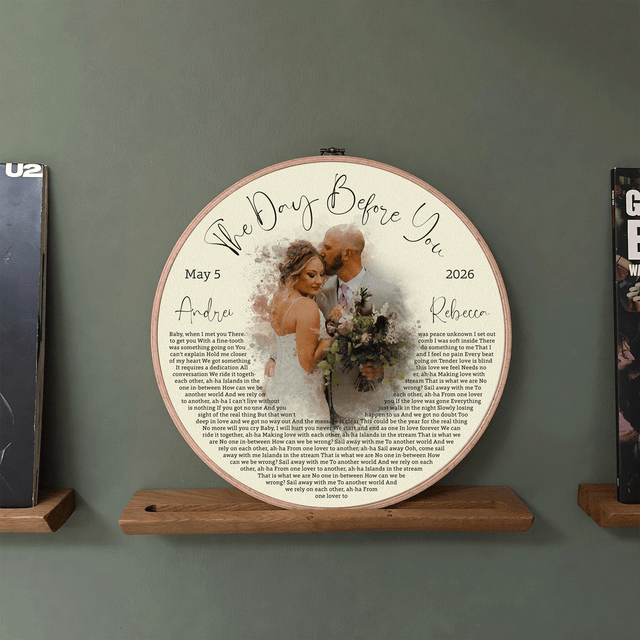 Personalized Song Lyrics Vinyl Record - Framed Round Wall Art - KAMI10