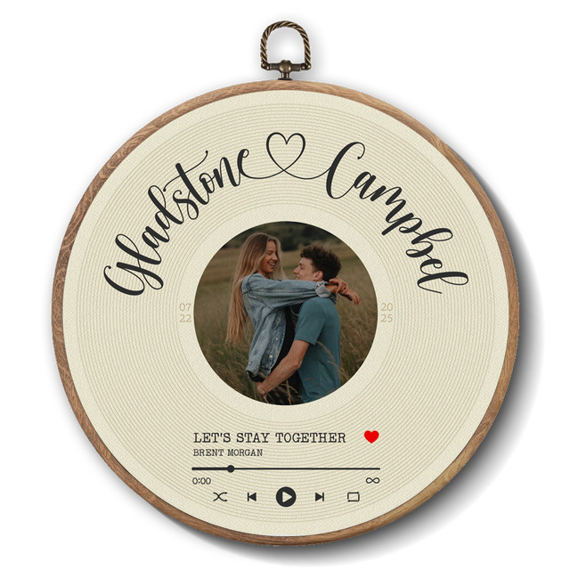 Personalized Song Lyrics Vinyl Record - Framed Round Wall Art - KAMI11
