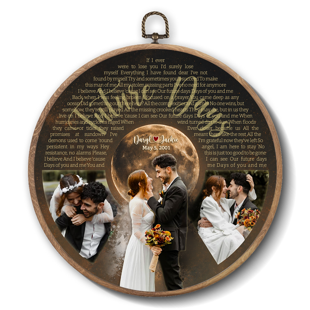 Personalized Song Lyrics Vinyl Record - Framed Round Wall Art - KAMI12
