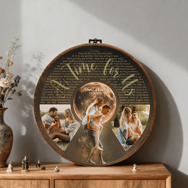 Personalized Song Lyrics Vinyl Record - Framed Round Wall Art - KAMI12
