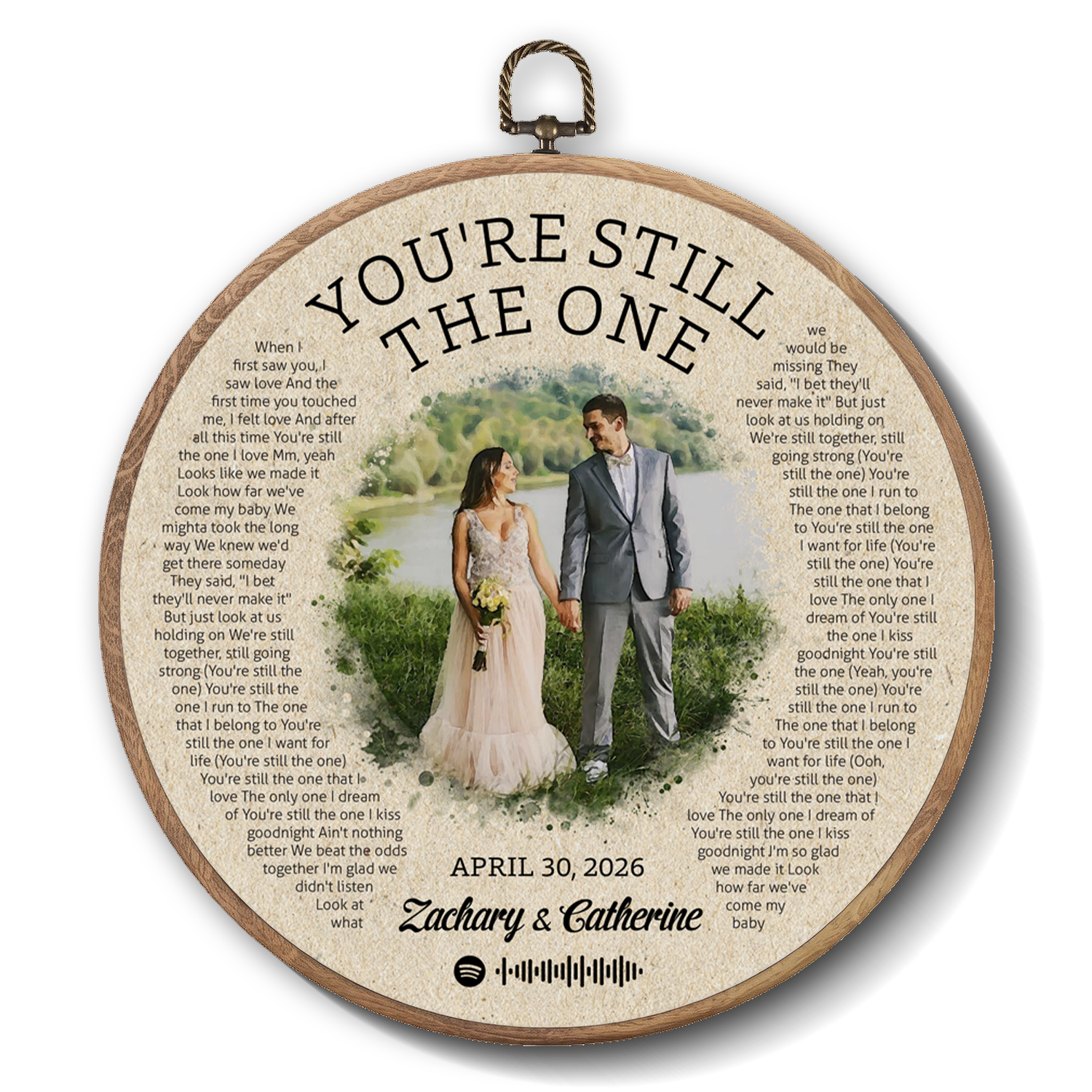 Personalized Song Lyrics Vinyl Record - Framed Round Wall Art - KAMI13
