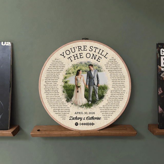 Personalized Song Lyrics Vinyl Record - Framed Round Wall Art - KAMI13