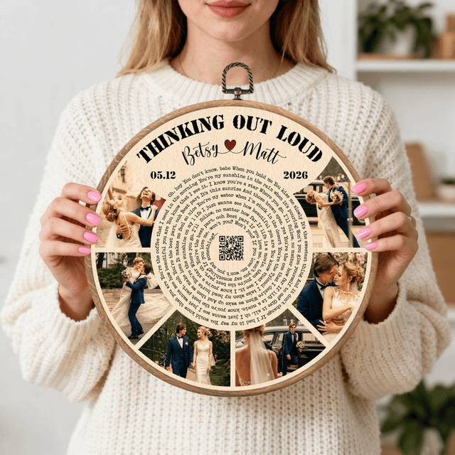 Personalized Song Lyrics Vinyl Record - Framed Round Wall Art - KAMI14
