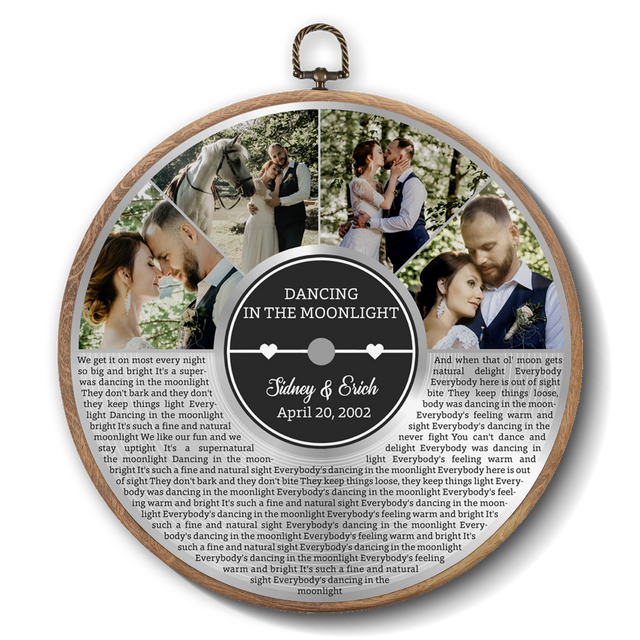 Personalized Song Lyrics Vinyl Record - Framed Round Wall Art - KAMI19