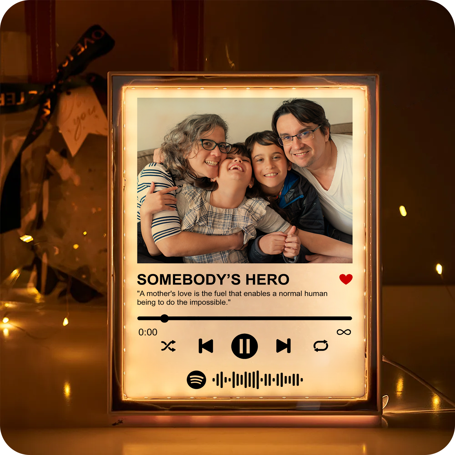 Custom LED Mirror Frame Lamp – Personalized Song, Photo & Music Player