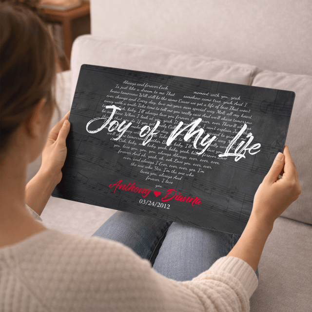 Personalized Heart Shape Song Lyrics Metal Print