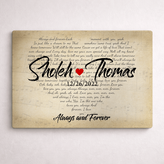 Personalized Vintage Song Lyrics Metal Print