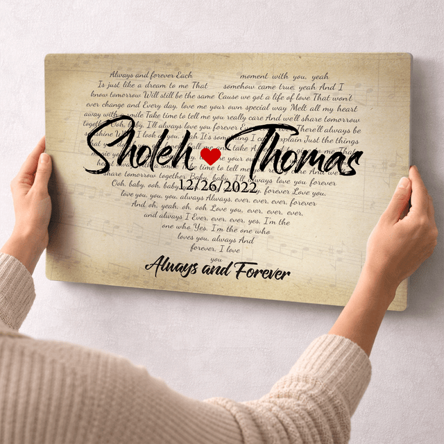 Personalized Vintage Song Lyrics Metal Print