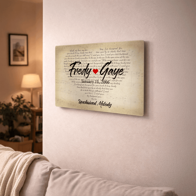 Personalized Vintage Song Lyrics Metal Print