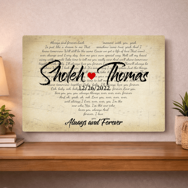 Personalized Vintage Song Lyrics Metal Print