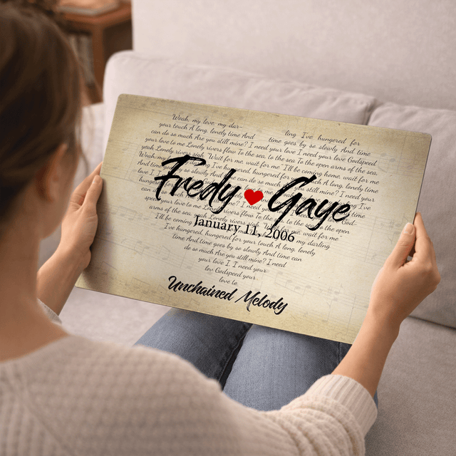 Personalized Vintage Song Lyrics Metal Print