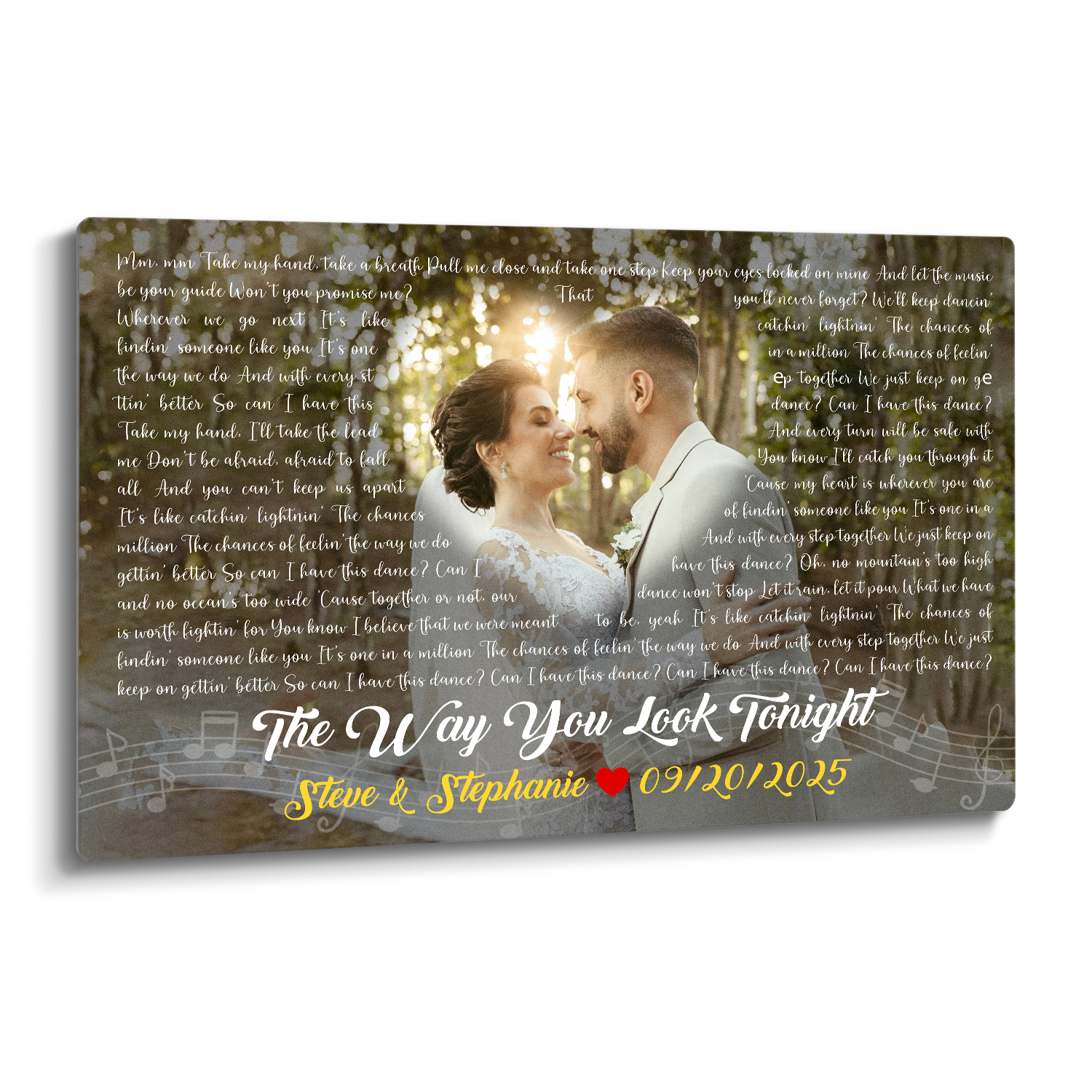 Personalized Photo & Song Lyrics Metal Print