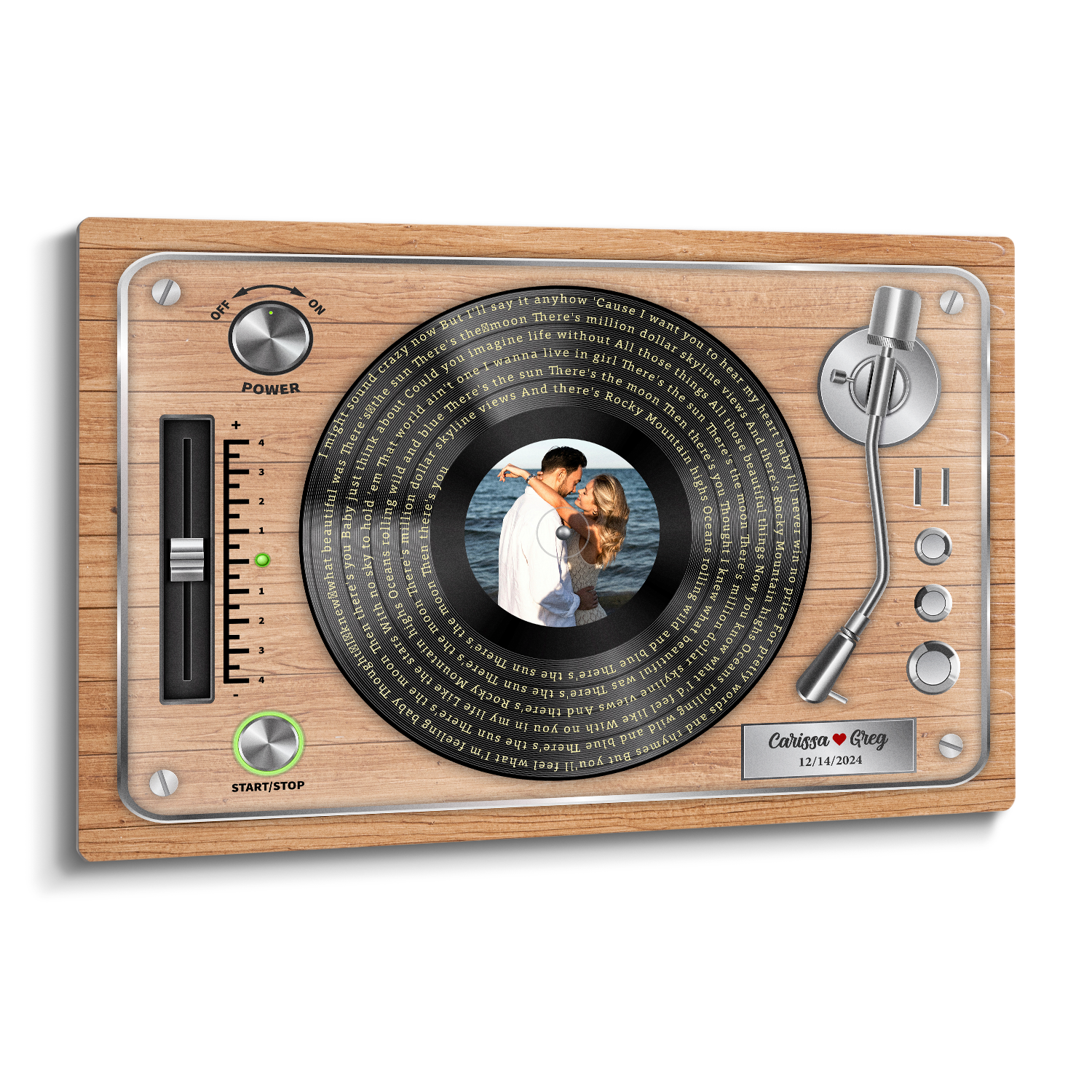 Personalized Vinyl Record Song Lyrics Metal Print