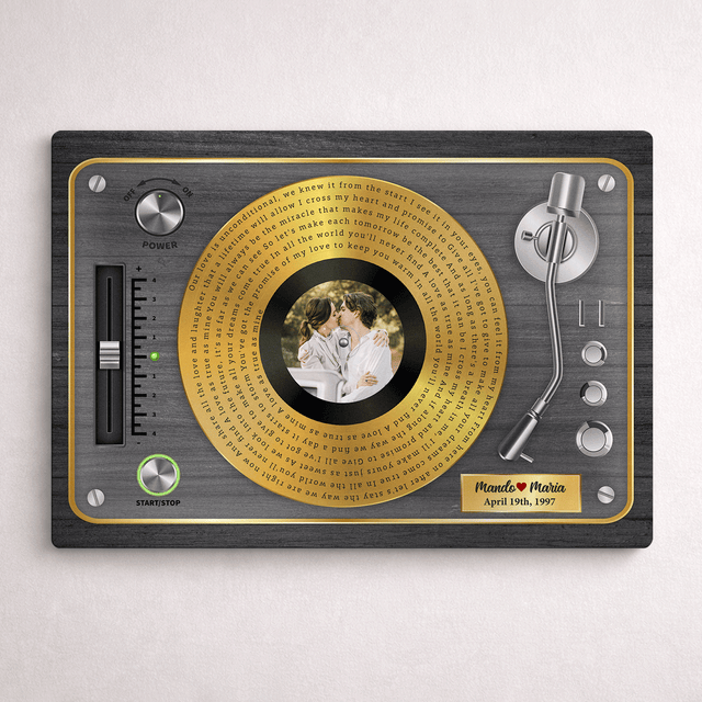Personalized Vinyl Record Song Lyrics Metal Print
