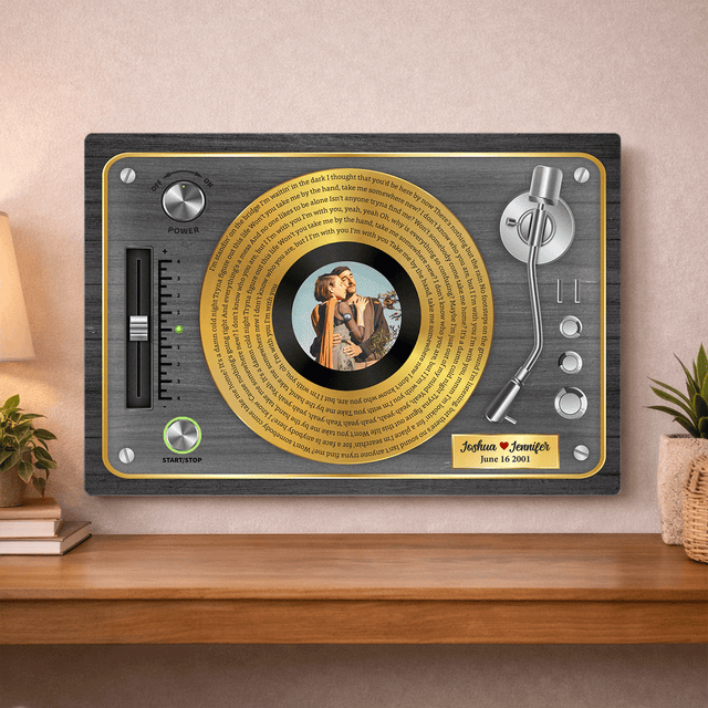Personalized Vinyl Record Song Lyrics Metal Print