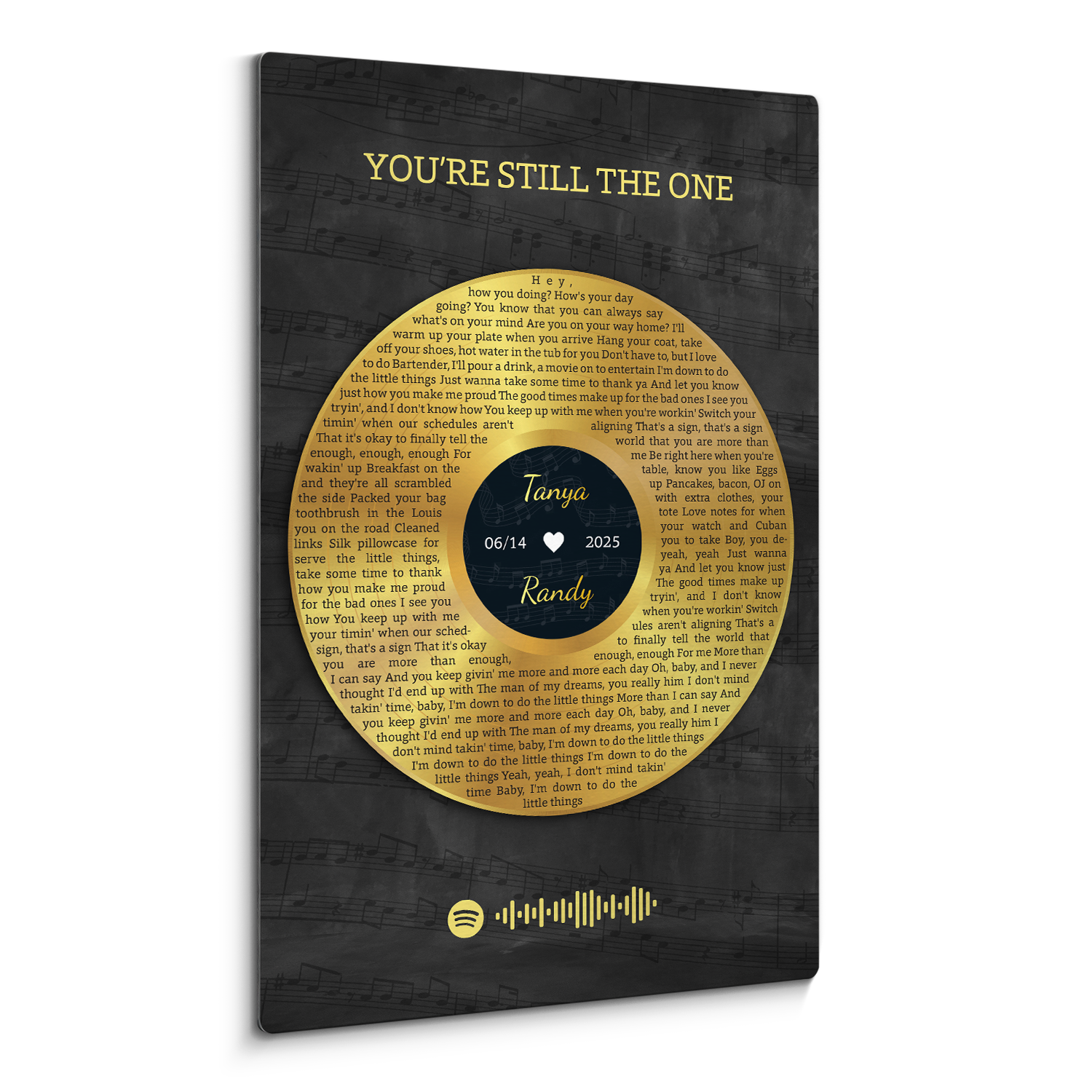 Personalized Anniversary Song Lyrics Metal Print