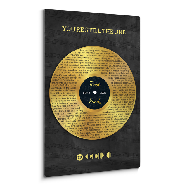 Personalized Anniversary Song Lyrics Metal Print