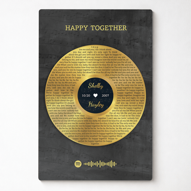 Personalized Anniversary Song Lyrics Metal Print