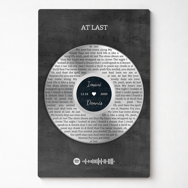 Personalized Anniversary Song Lyrics Metal Print