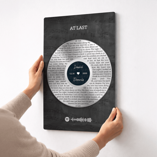 Personalized Anniversary Song Lyrics Metal Print