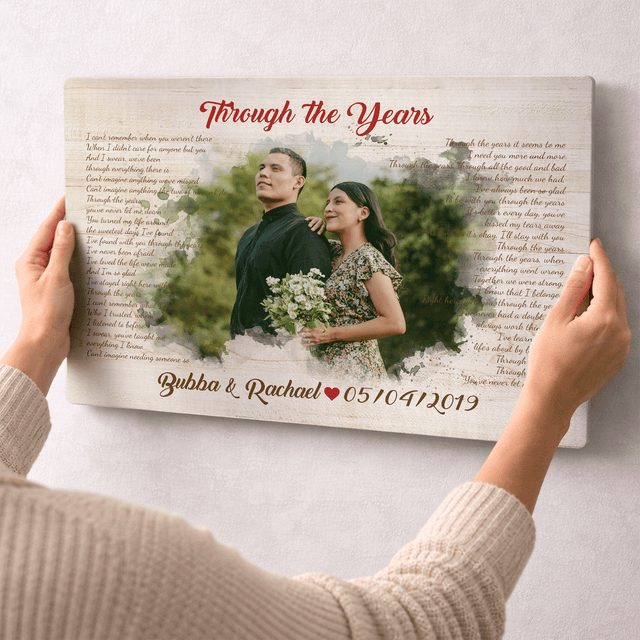 Personalized Wedding Photo & Song Lyrics Metal Print