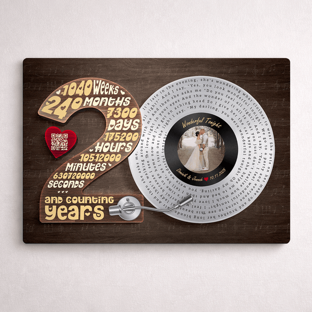 Personalized 20th Anniversary Vinyl Record Metal Print