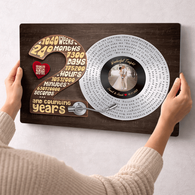 Personalized 20th Anniversary Vinyl Record Metal Print