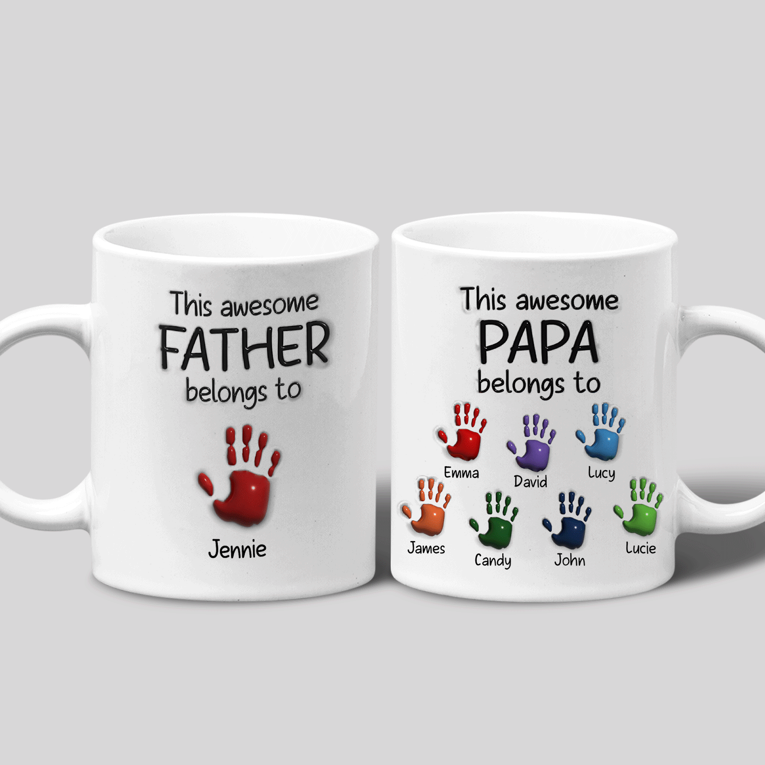 This Awesome Dad Grandpa Belongs To Custom 3D Inflated Effect Mug
