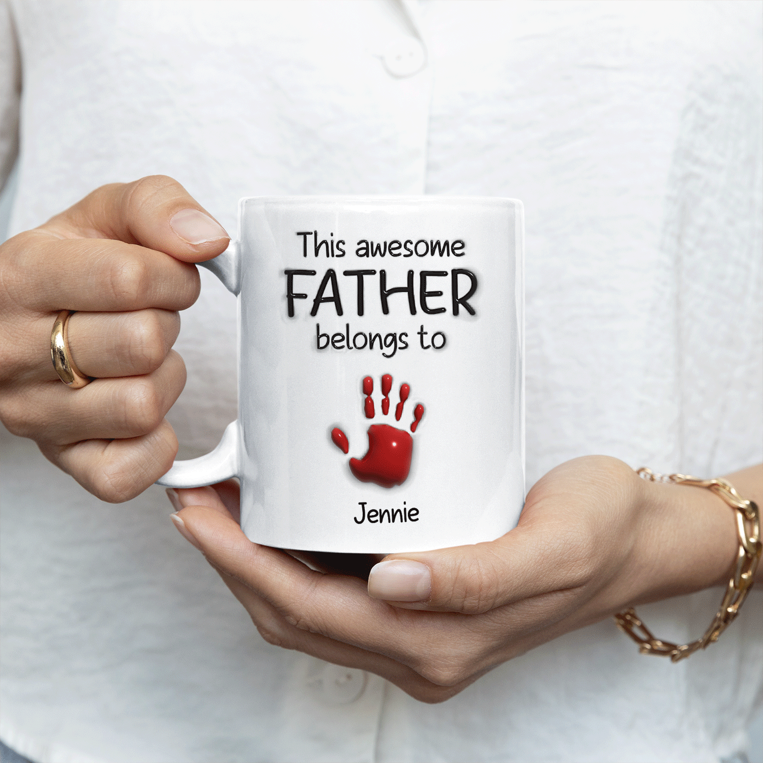 This Awesome Dad Grandpa Belongs To Custom 3D Inflated Effect Mug