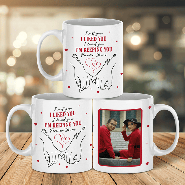 Couple Hand Holding Custom 3D Inflated Effect Printed Mug